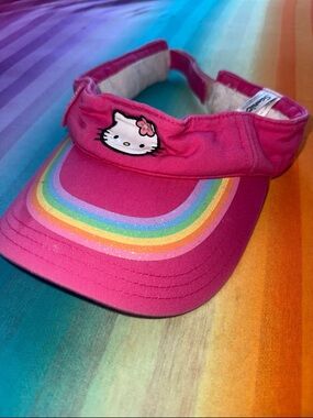 Sanrio Hello Kitty Rainbow Pink Visor Hat